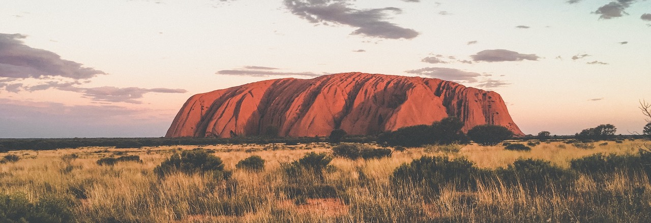 Far shot of Uluru